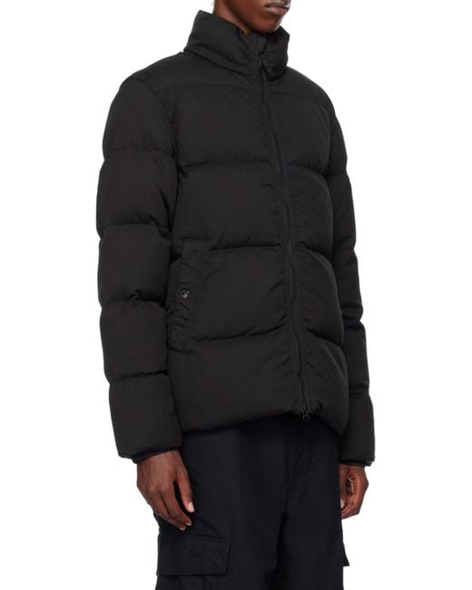 Stone Island Black Logo Patch Zipped Padded Jacket for men