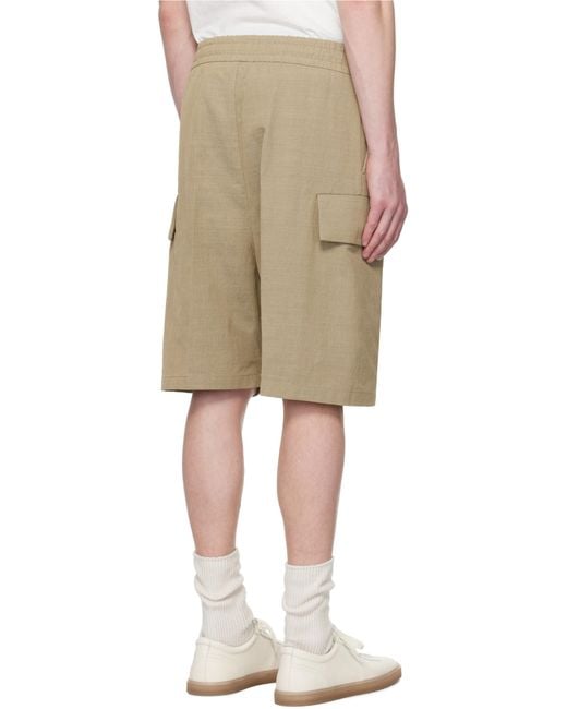 Fear Of God Natural Logo-Patch Drawstring Cargo Shorts for men