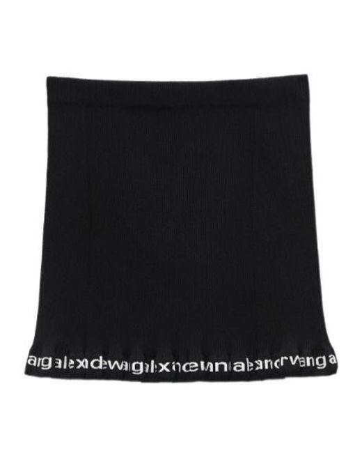 Alexander Wang Black Ribbed Mini Skirt