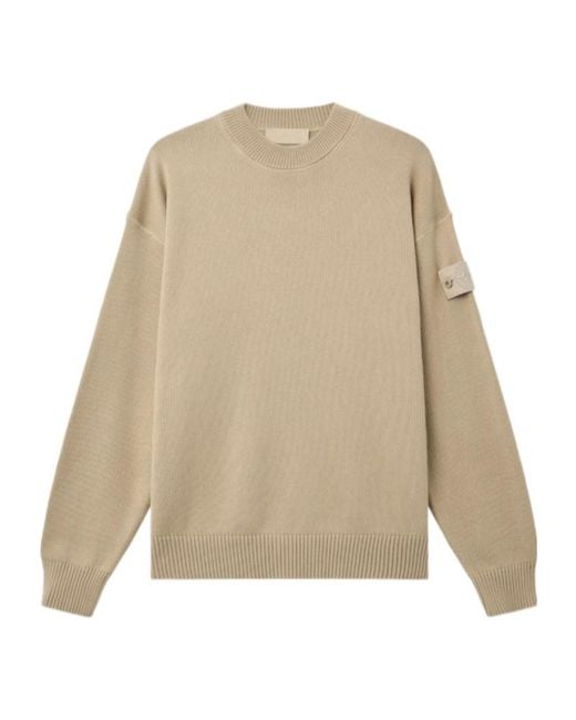 Stone Island Natural Logo-Patch Ribbed-Trim Sweater for men