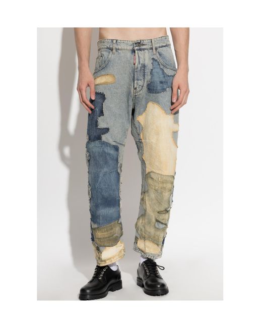 DSquared² Blue Patchwork Design Jeans for men