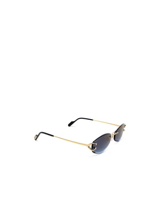 Cartier Blue Geometric Frame Sunglasses