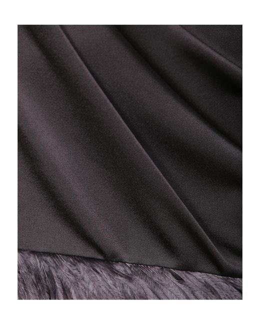 Fabiana Filippi Gray Ostrich Feather-Trimmed Top