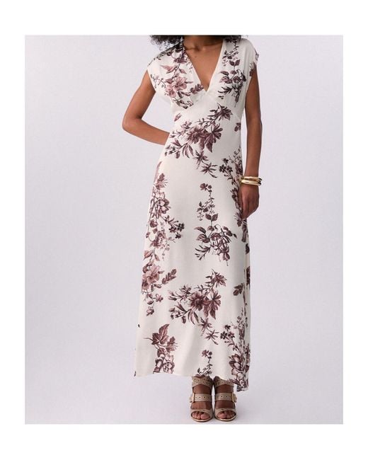 Liu Jo Metallic Long Printed Satin Dress