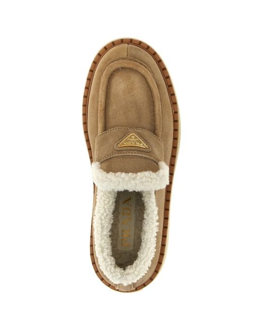 Prada Brown Evolve Loafers