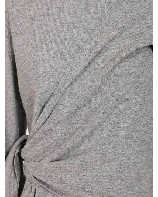 FEDERICA TOSI Gray Tie-Detail Twin Set Knitwear