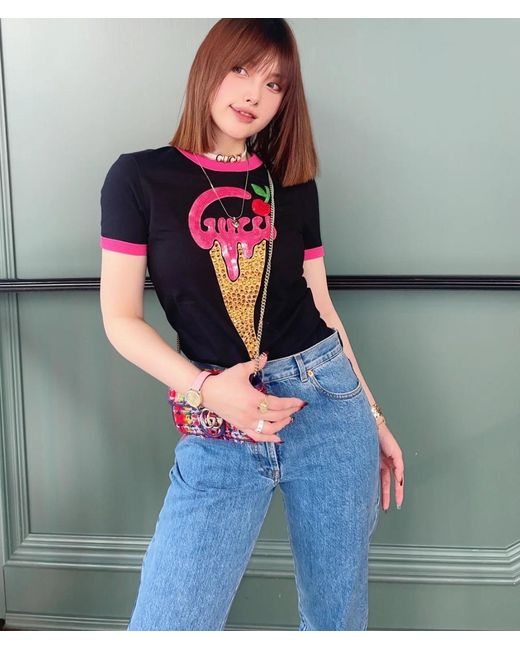 Gucci Black Logo-Print Short-Sleeve T-Shirt