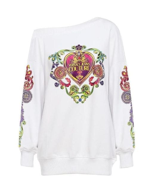 Versace Jeans White Printed Detail Hoodie