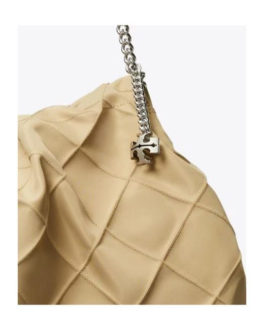 Tory Burch Natural Fleming Hobo Bag