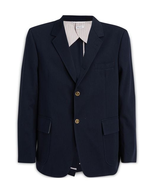 Thom Browne Blue Single-Breasted Unconstructed Jacket for men