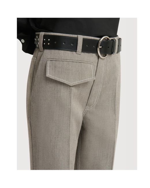 Marni Gray Wool Trousers With Pocket