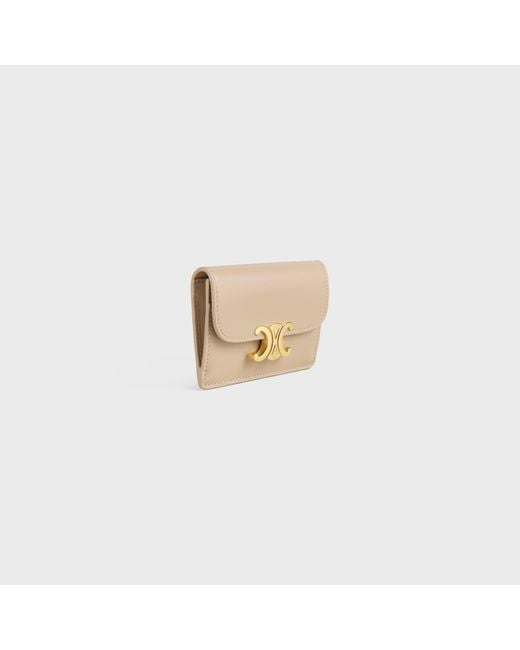 Céline Natural Card Holder With Flap Triomphe