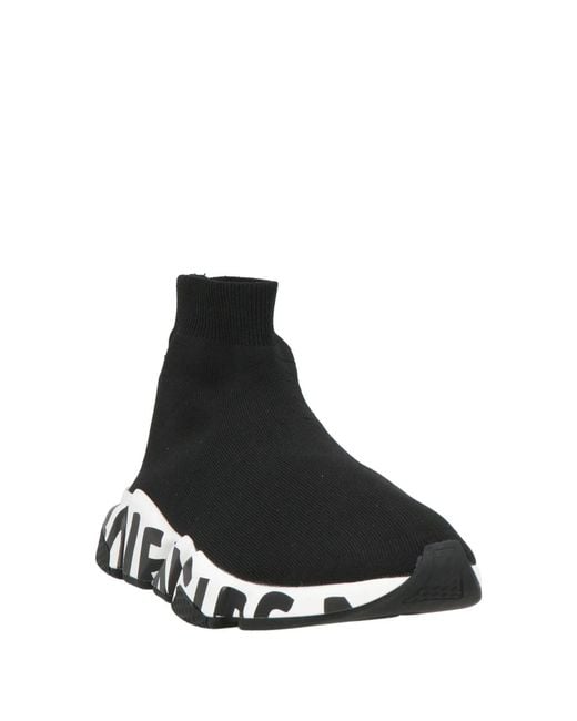 Balenciaga Black Solid-Colored Knit Sock Shoes