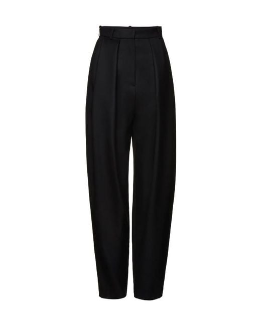 Magda Butrym Black High-Waisted Oversize Tapered Trousers