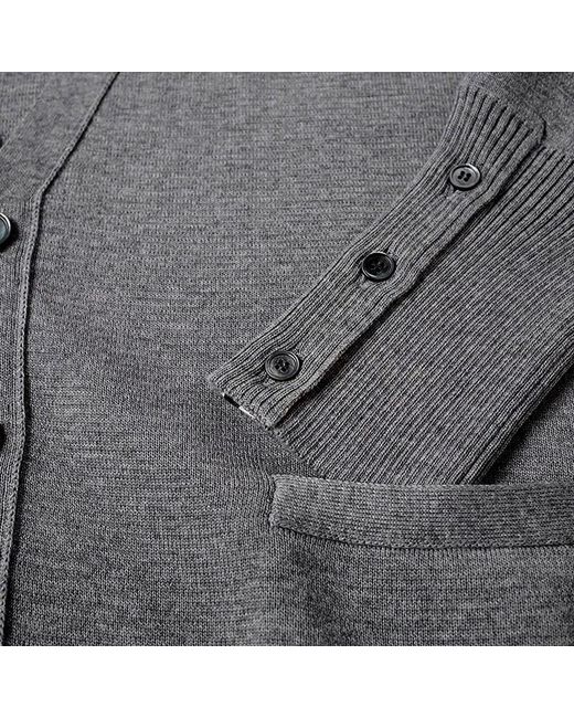 Thom Browne Gray Four-Stripe Wool Knitted Cardigan for men
