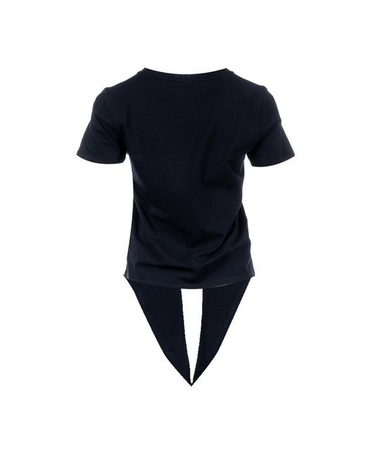 Moschino Blue T-Shirt With Round Collar And Knot Hem
