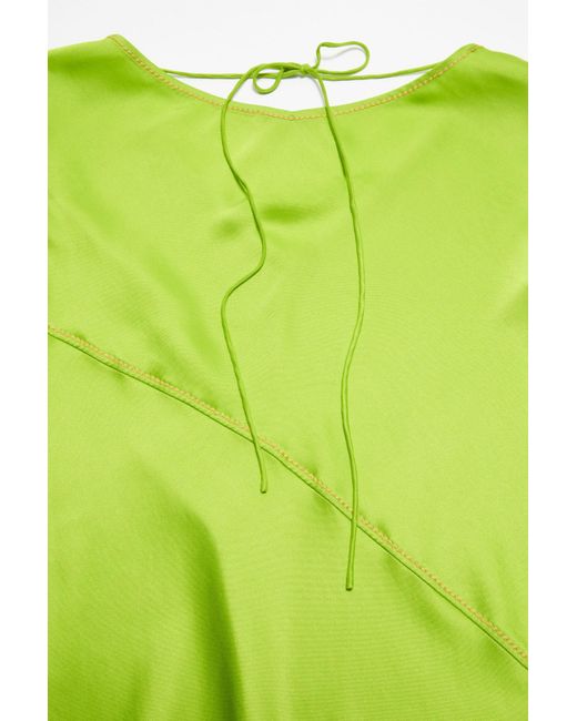 Acne Green Satin Midi Dress