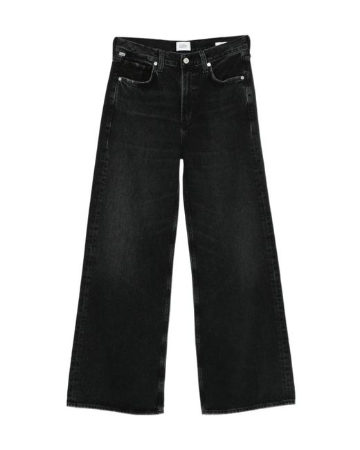 Citizens of Humanity Black Wide-Leg Jeans