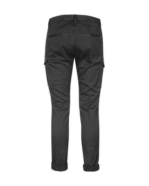 Dondup Black Turn-Up Hem Cargo Pants for men