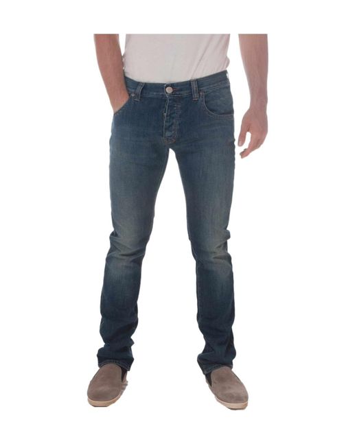 Armani Jeans Blue Belt-Loop Jeans for men