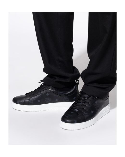 MCM Black Neo Terrain Monogram Low-Top Sneakers for men