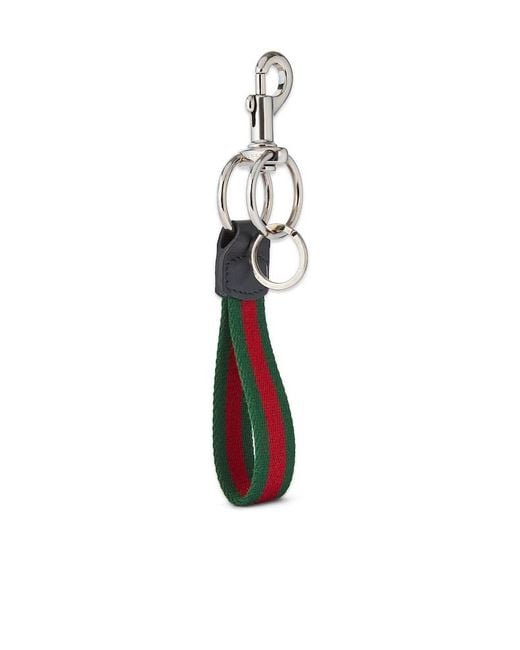 Gucci White Web Keychain for men
