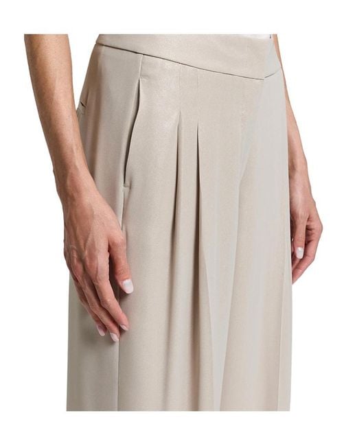 Peserico Natural Pleated Straight-Leg Pants