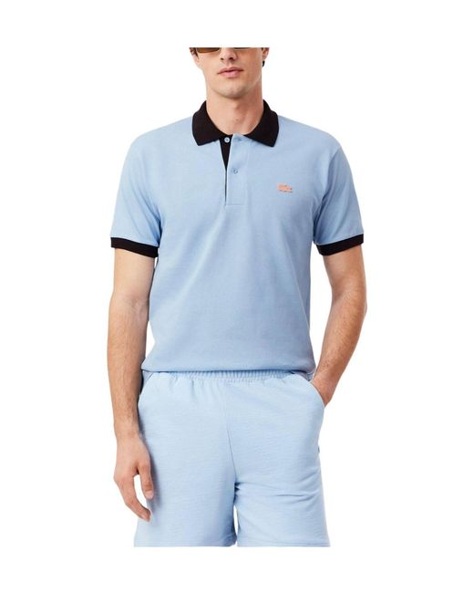 Lacoste Blue Collared Short-Sleeve Polo Shirt for men