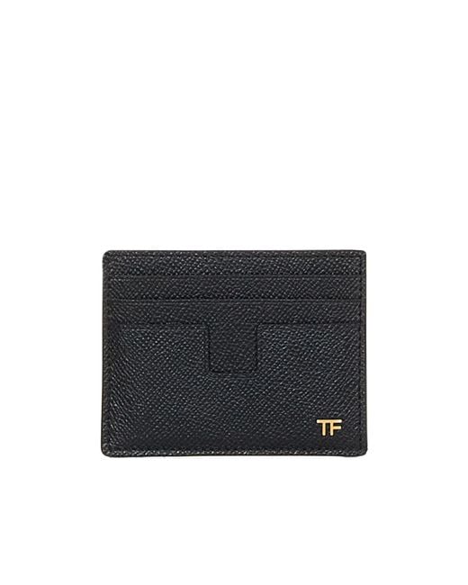 Tom Ford Black Rectangular Card Holder for men