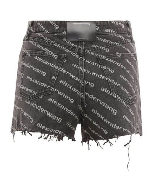 Alexander Wang Gray Bite Logo Shorts