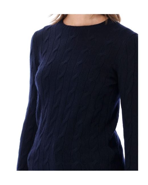 Ralph Lauren Blue Slim Cable-Knit Sweater
