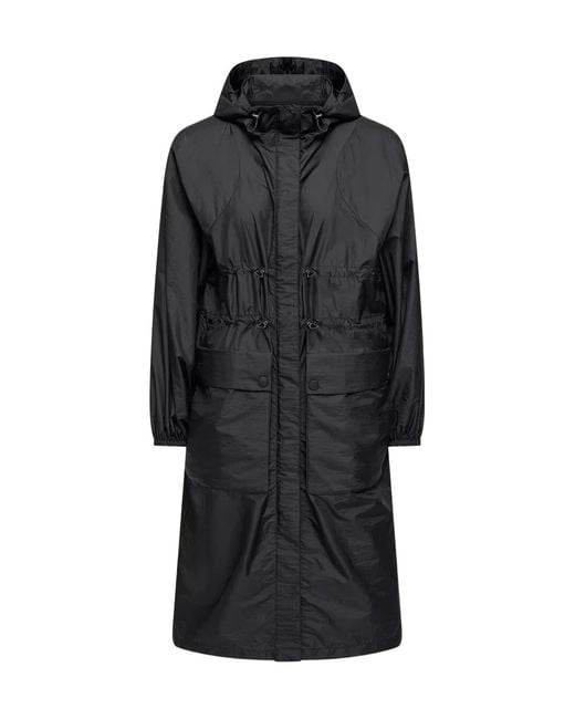 Moncler Black Drawstring Hooded Long Jacket