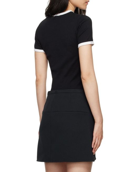 Courreges Black Courrèges Signature Contrast T-Shirt
