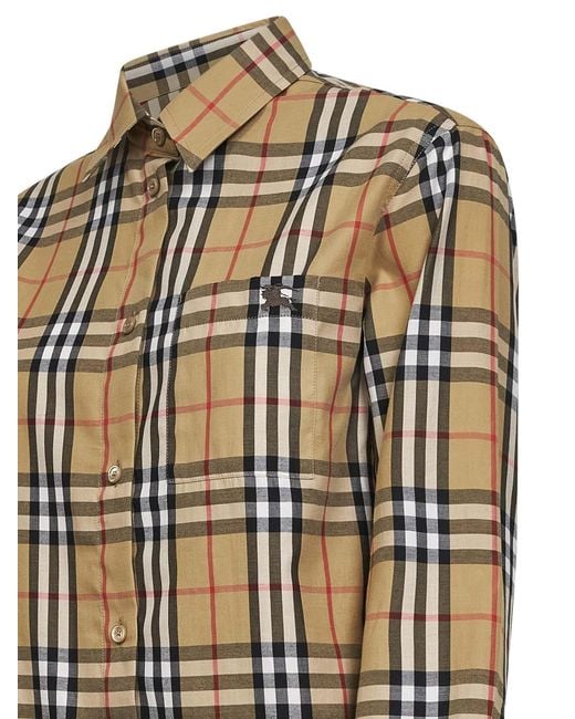 Burberry Metallic Ekd Embeoidered Checked Shirt