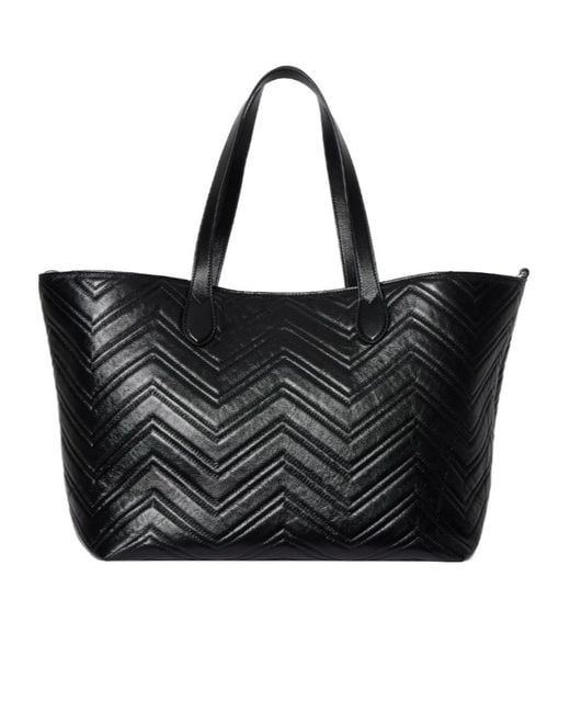 Gucci Black Gg Marmont Large Tote Bag