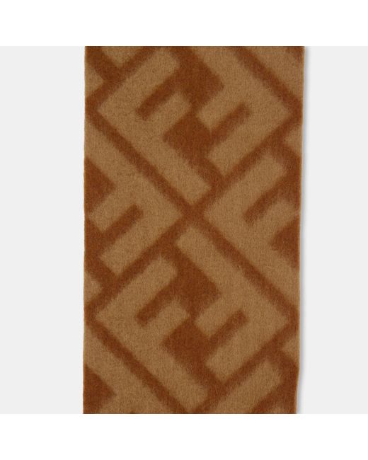 Fendi Brown Medium Thickness Alpaca Wool Scarf