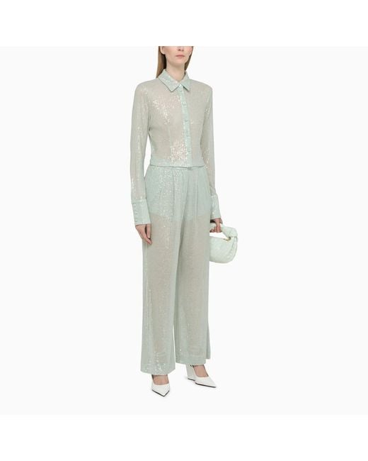 ROTATE BIRGER CHRISTENSEN Green Logo Casual Pants