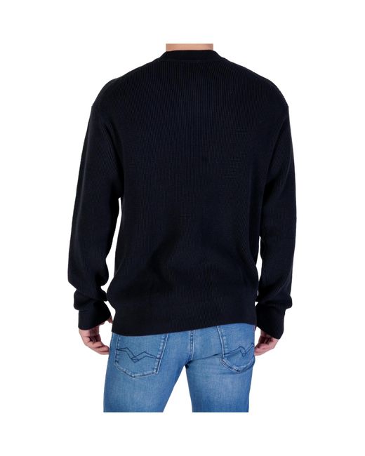 Calvin Klein Black Jeans Waffle Knit Jumper for men