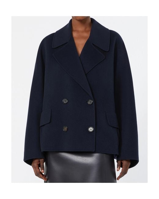 Max Mara Blue Lapel Long-Sleeved Suit Jacket
