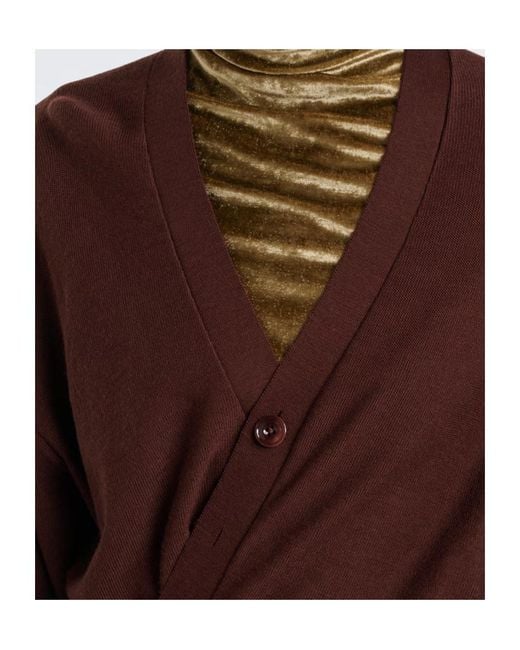 Lemaire Brown Wool-Blend Cardigan