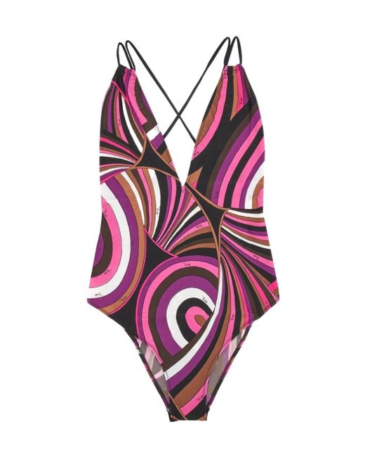 Emilio Pucci Purple Iride-Print Swimsuit
