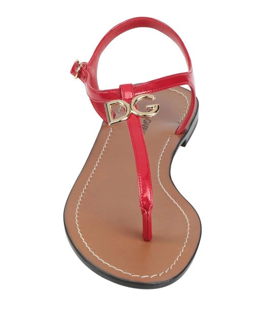 Dolce & Gabbana Red Solid Color Flip Flops