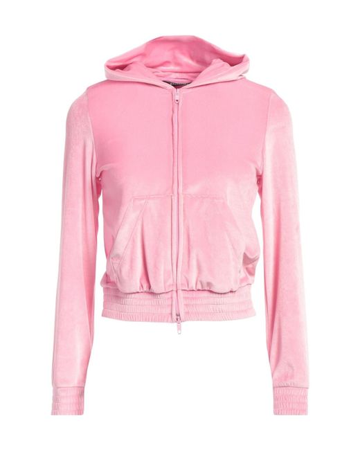 Balenciaga Pink Solid Color Hooded Sweatshirt Jacket