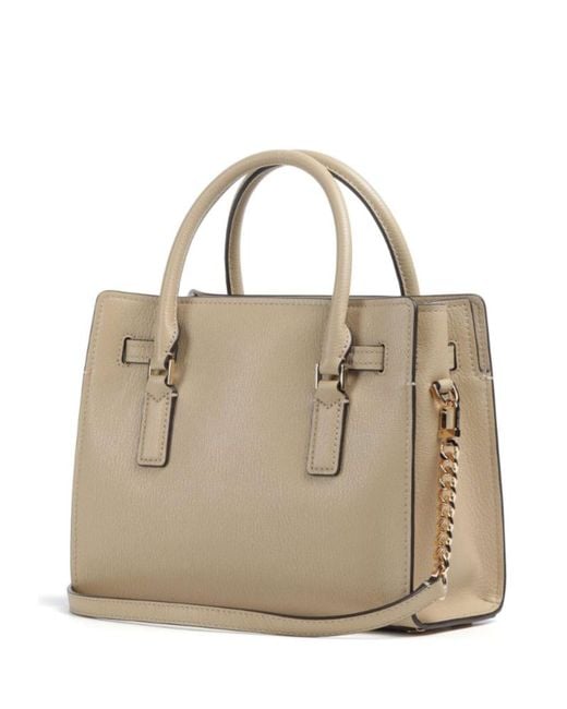 MICHAEL Michael Kors Natural Hamilton Logo-Padlock Pebbled-Leather Tote Bag