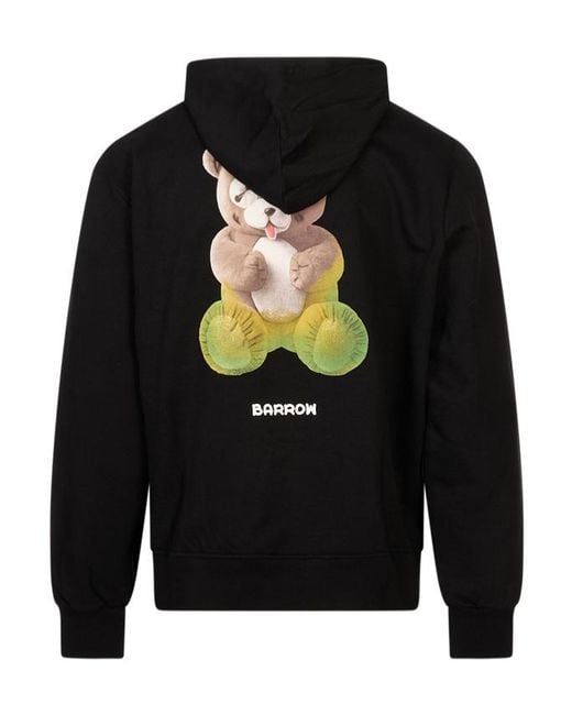 Barrow Black Teddy Bear Printed Hoodie for men