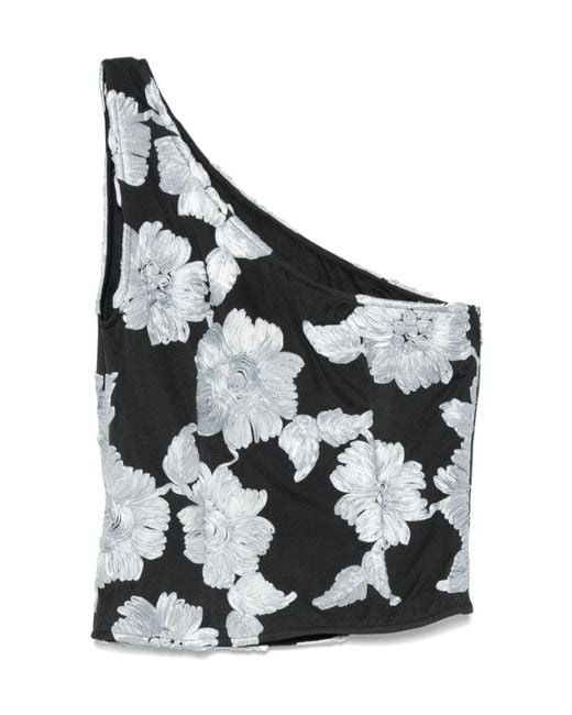 ROTATE BIRGER CHRISTENSEN White Flower Mesh Top