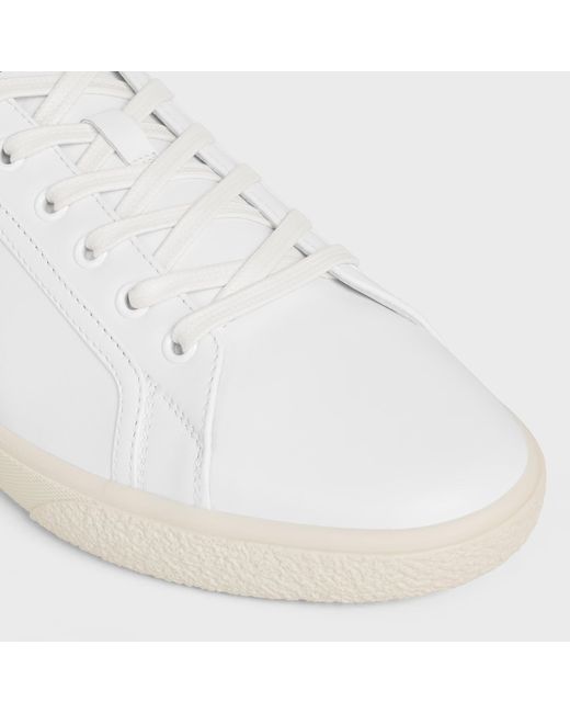 Céline White Lou Low Lace-Up Sneaker With Triomphe for men