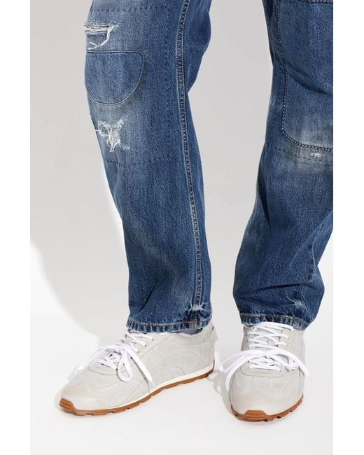 DSquared² White Lace-Up Sneakers for men