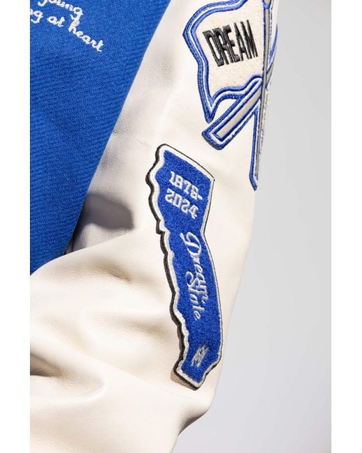 Amiri Blue Logo Embroidered Dream Team Varsity Jacket for men