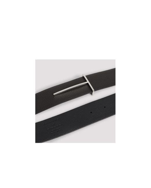 Tom Ford White Slim T Reversible Belt for men